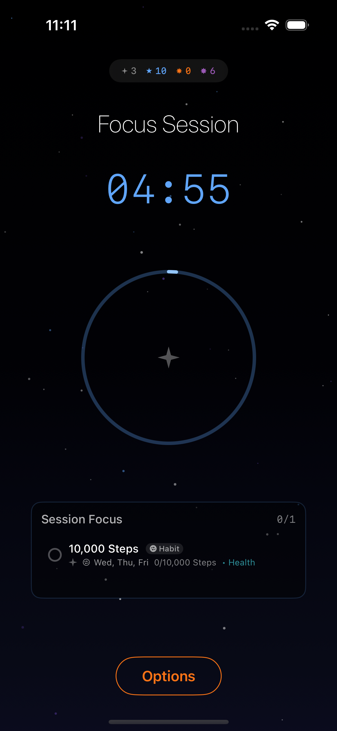 Active focus session
