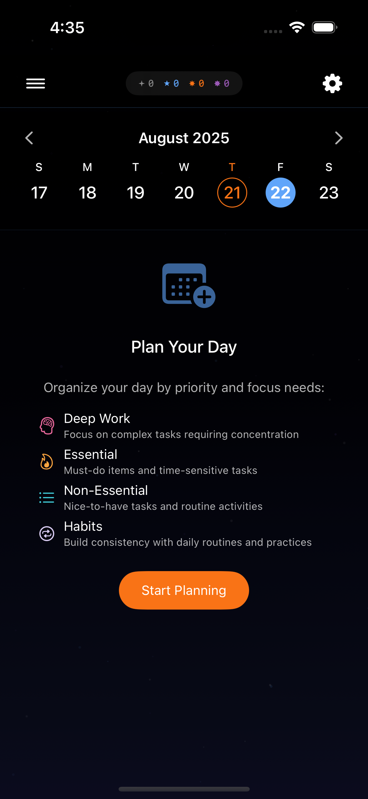 Priority bucket planning start