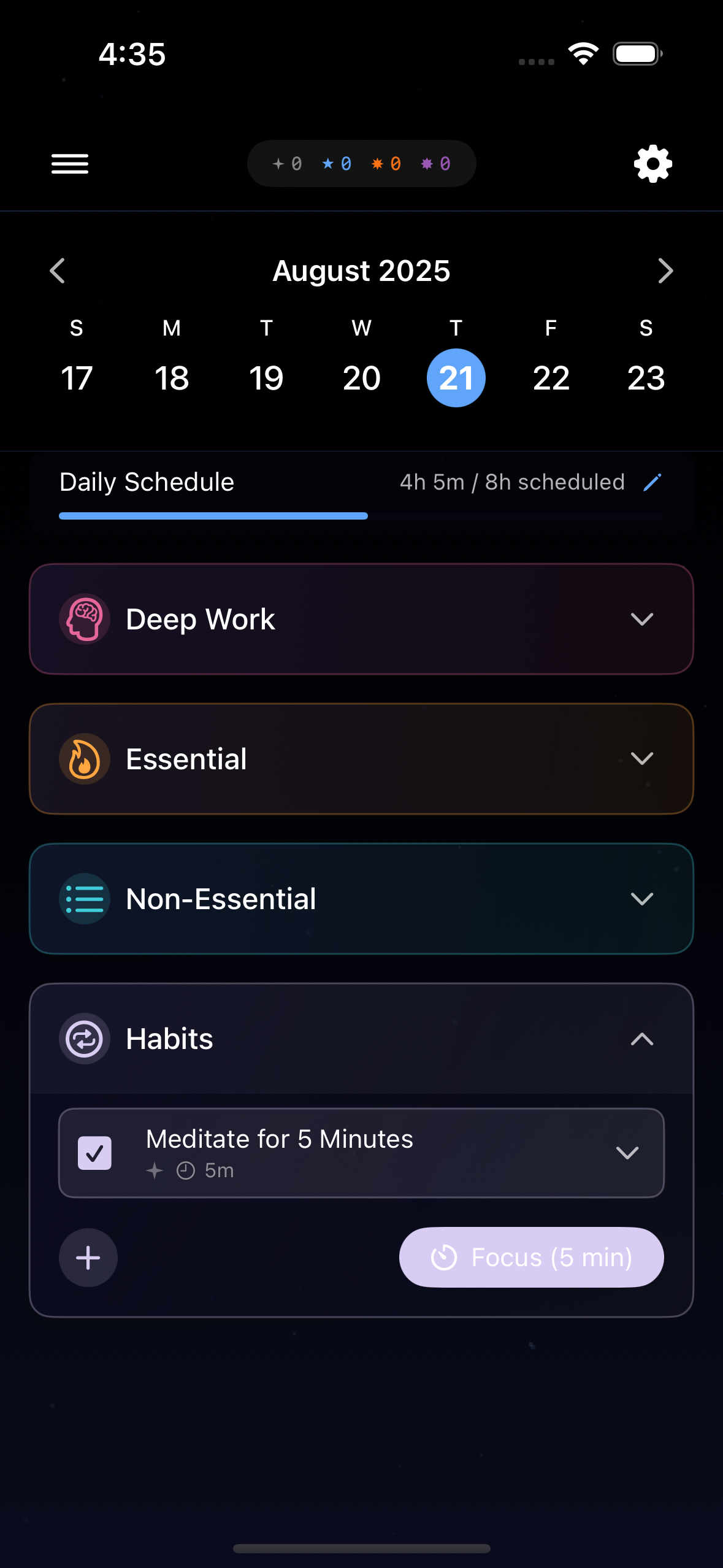Priority bucket planning interface